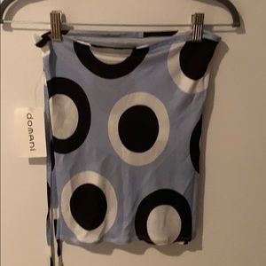 Pareo Sarong mini short retro small NWT blue skirt